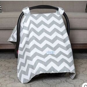 Car Seat Canopy Cover - Gray Chevron